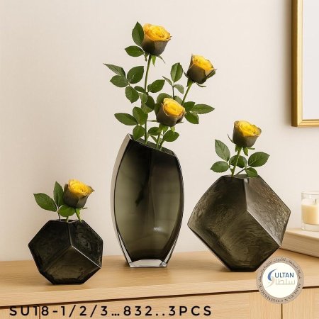 طقم فازات زجاج 3 قطع